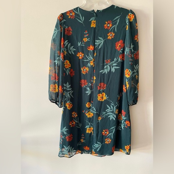 Green Floral Print Multicolor Calvin Klein Shift Dress - Picture 5 of 6